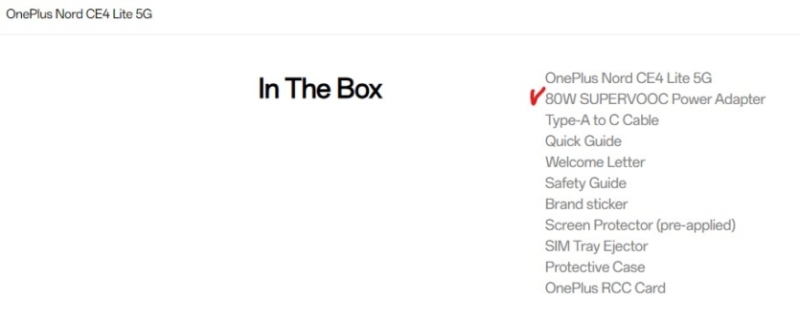 
OnePlus вилучає зарядний пристрій SuperVOOC з комплектації Nord CE 4 Lite в Європі 