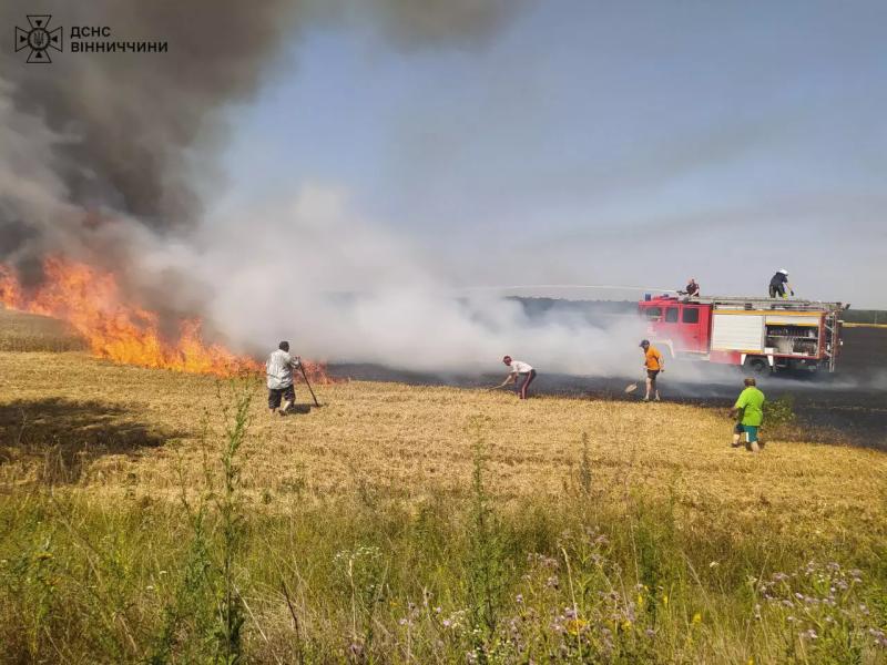 У Мурованокуриловецькій громаді горіло поле з пшеницею